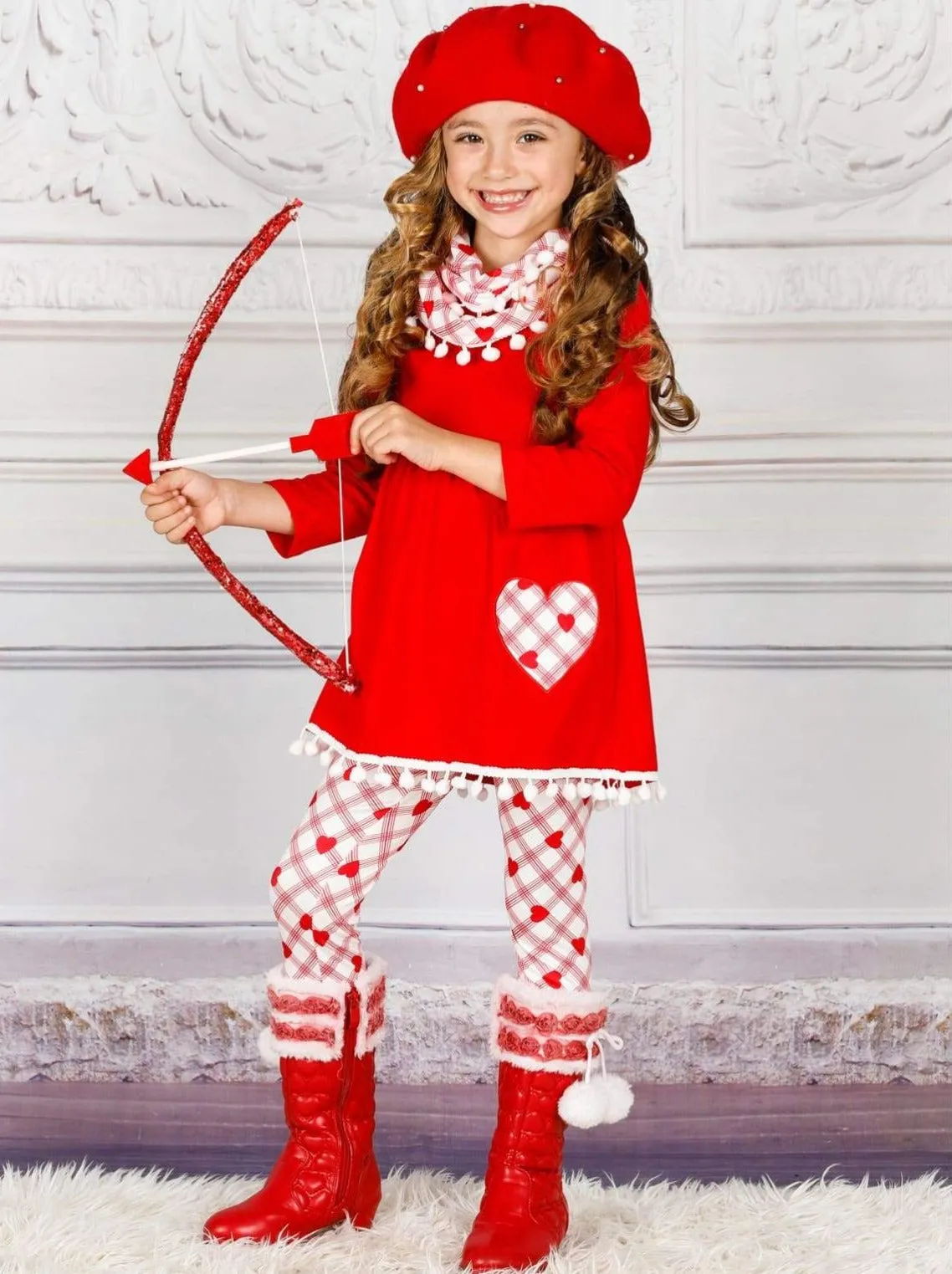 Cupid's Helper Tunic, Scarf and Legging Set