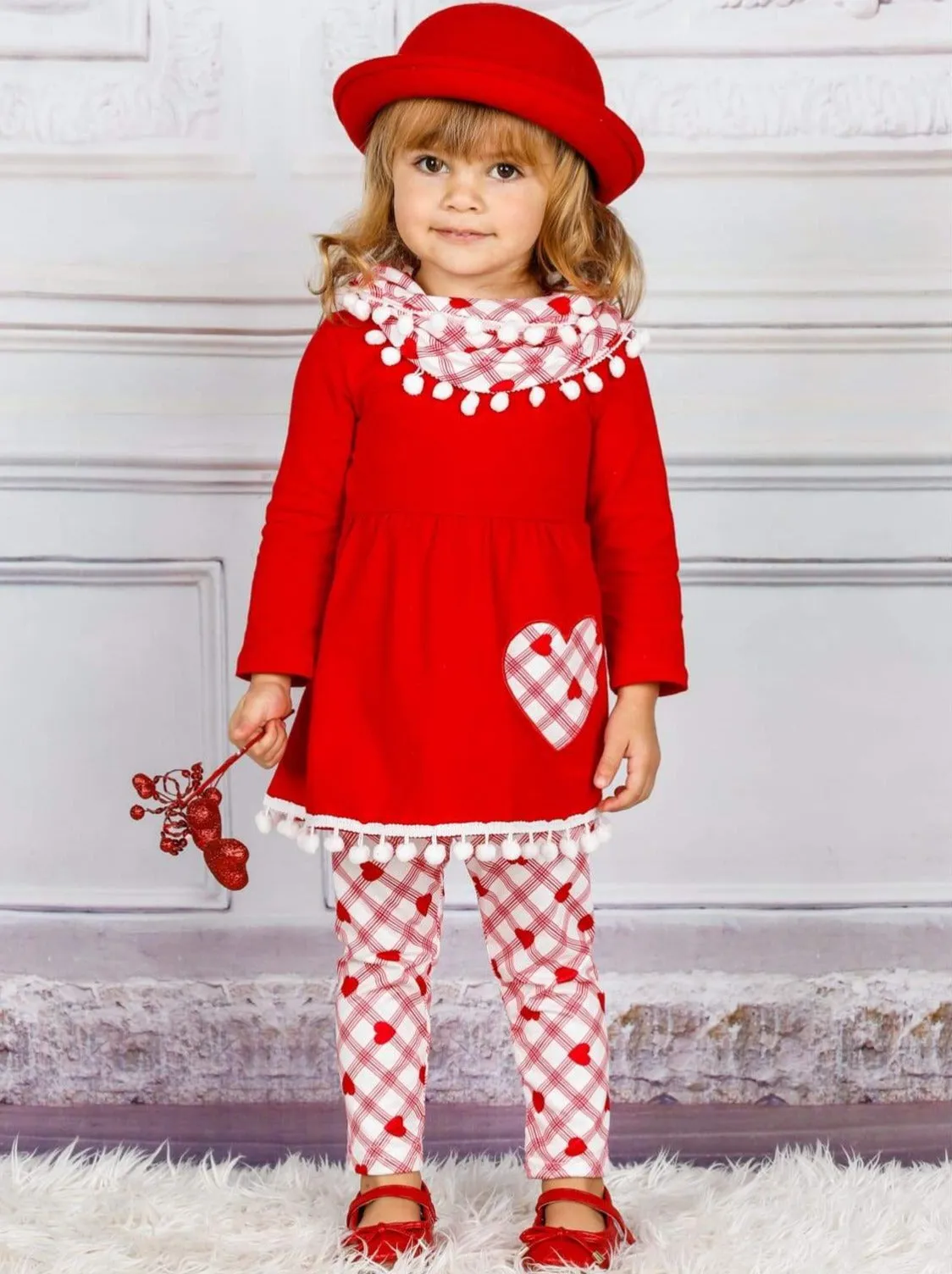 Cupid's Helper Tunic, Scarf and Legging Set