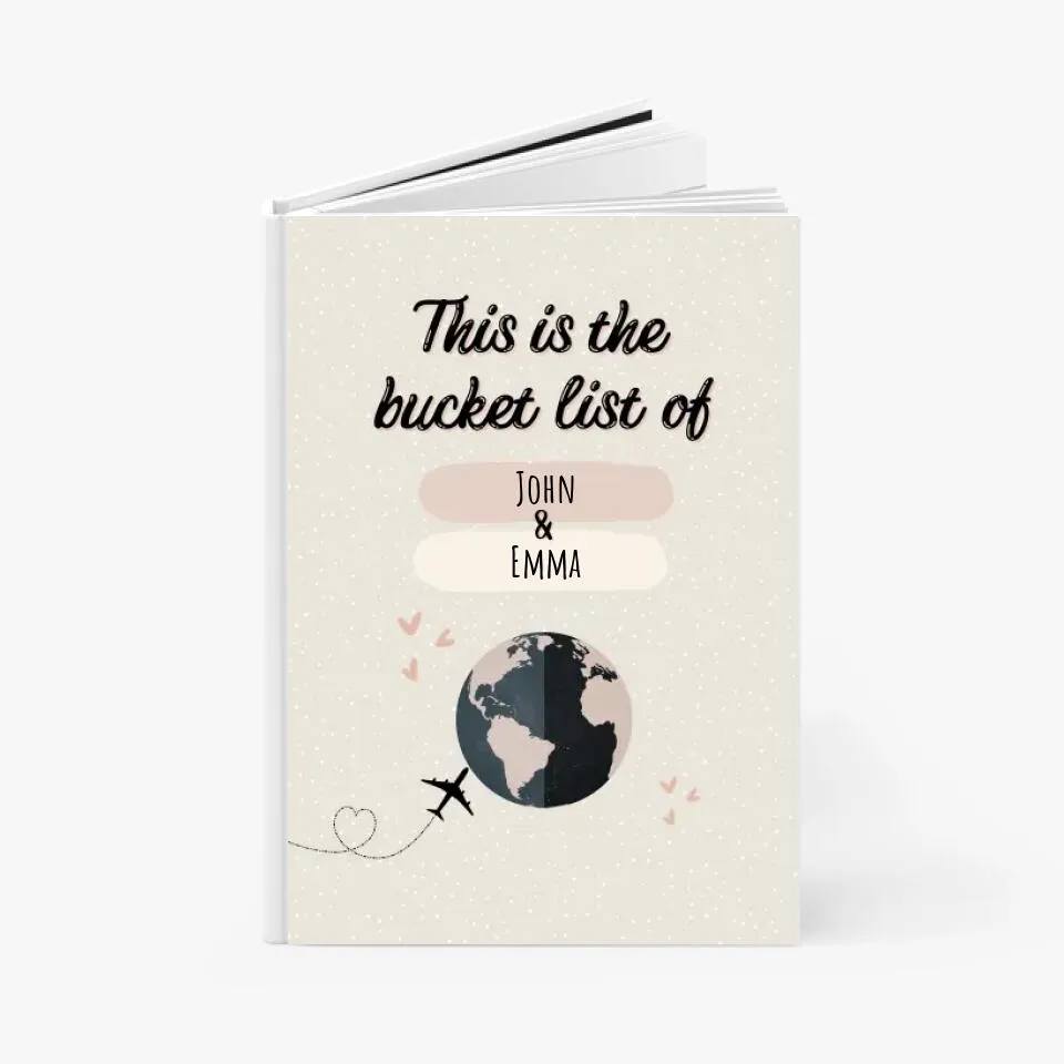 Custom Names Bucket List Notebook For Couples