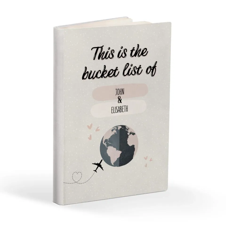 Custom Names Bucket List Notebook For Couples