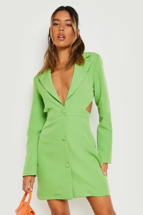 Cut Out Open Back Tailored Blazer Dress