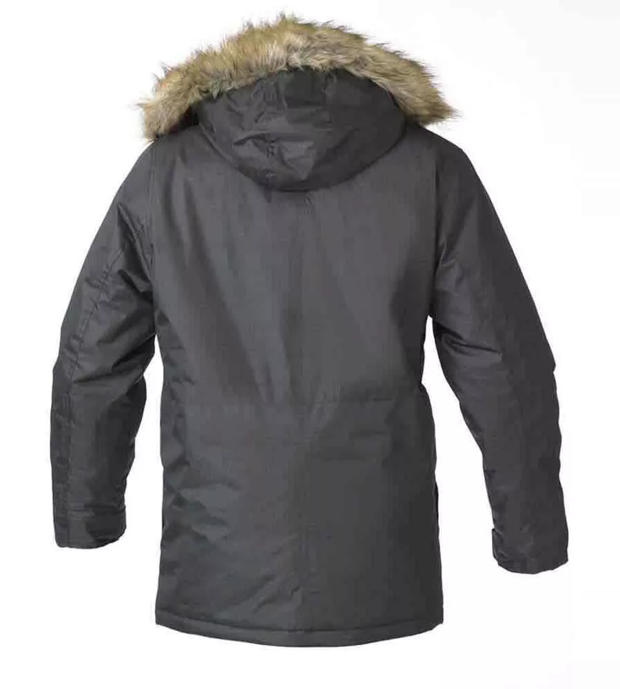 D555 Big Mens Parka Style Jacket With Detachable Fur Trim (LOVETT)