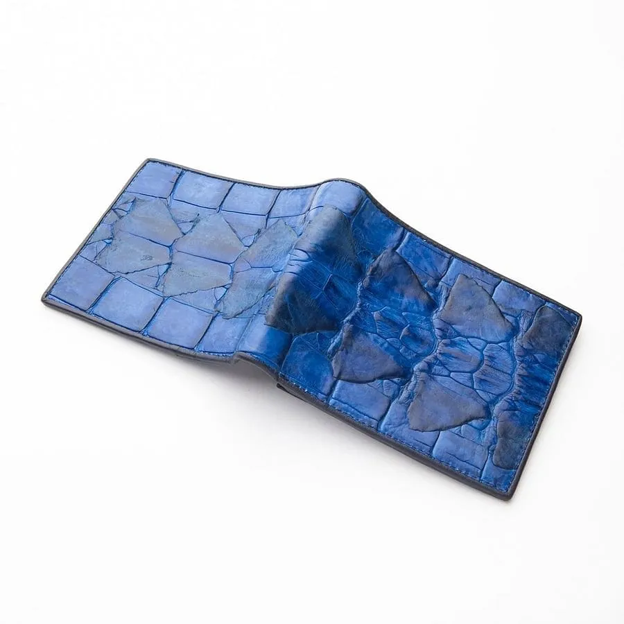 Dark Blue Crocodile Tail Skin Mens Wallets