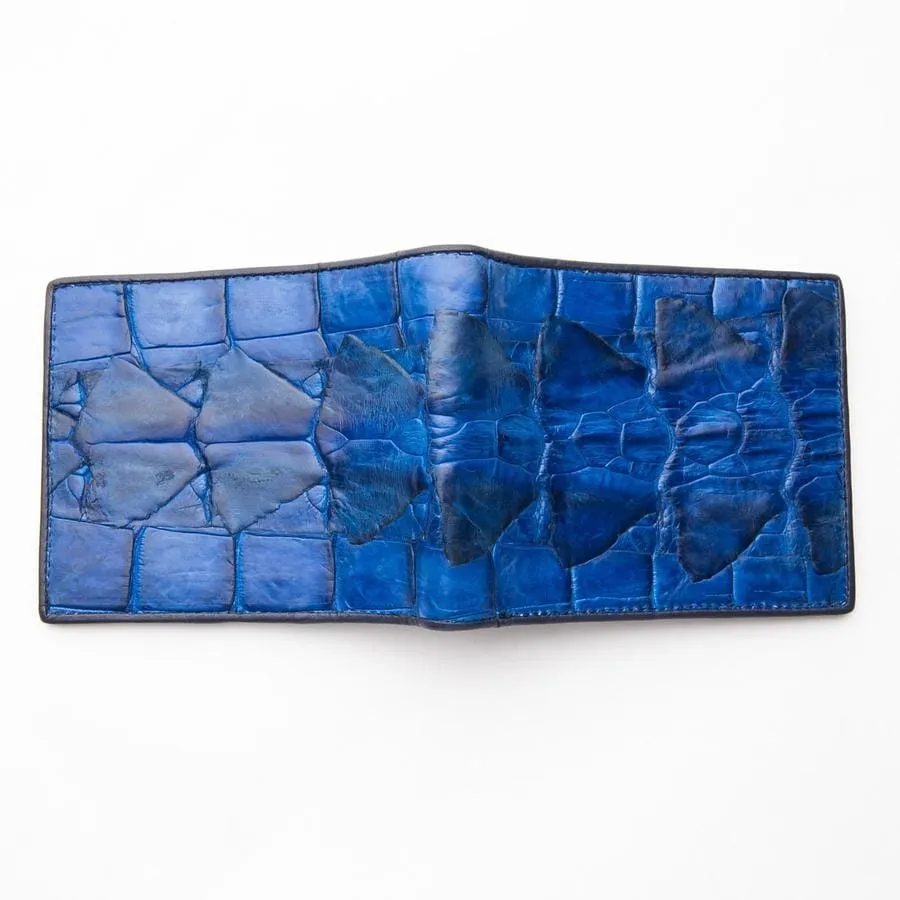 Dark Blue Crocodile Tail Skin Mens Wallets