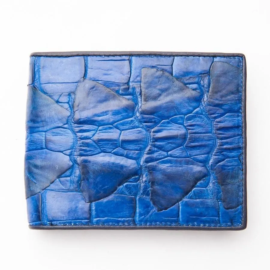 Dark Blue Crocodile Tail Skin Mens Wallets