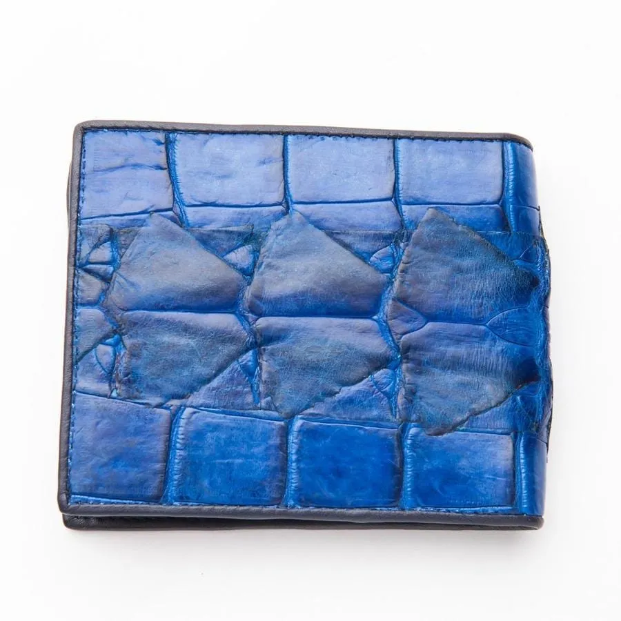 Dark Blue Crocodile Tail Skin Mens Wallets