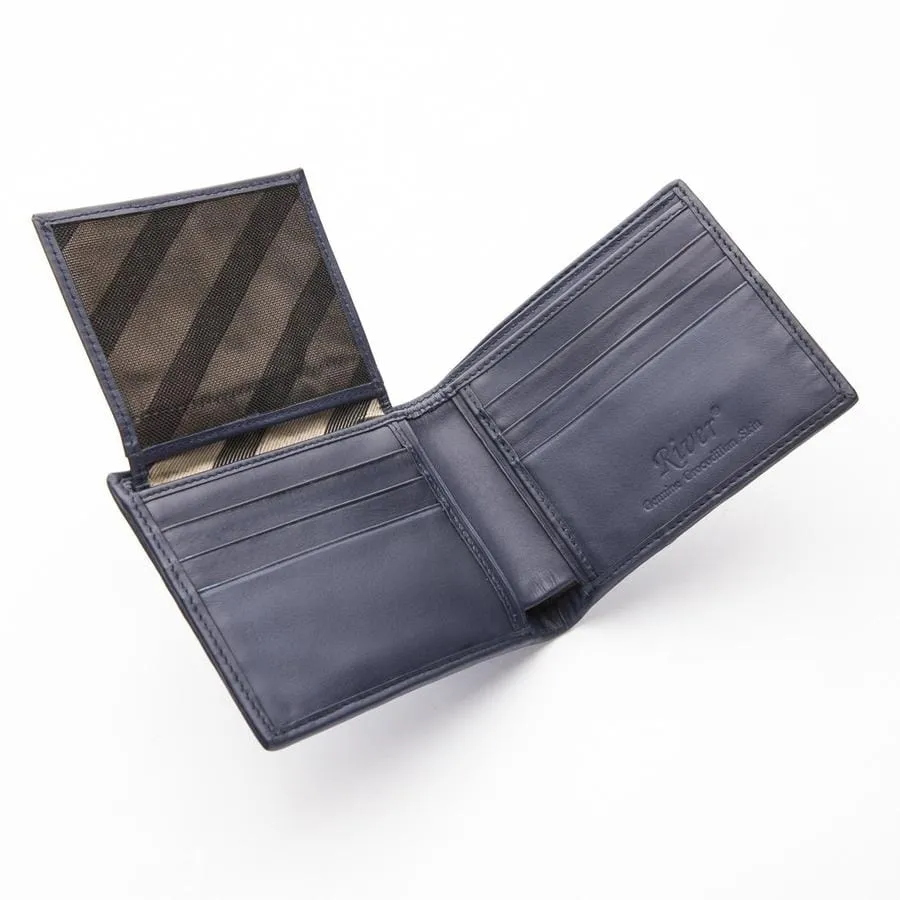 Dark Blue Crocodile Tail Skin Mens Wallets