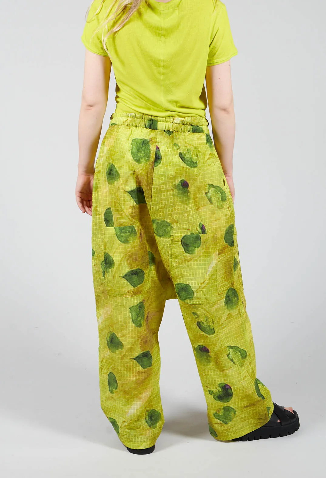 Drop Crotch Print Trousers with Drawstring Waist Spring