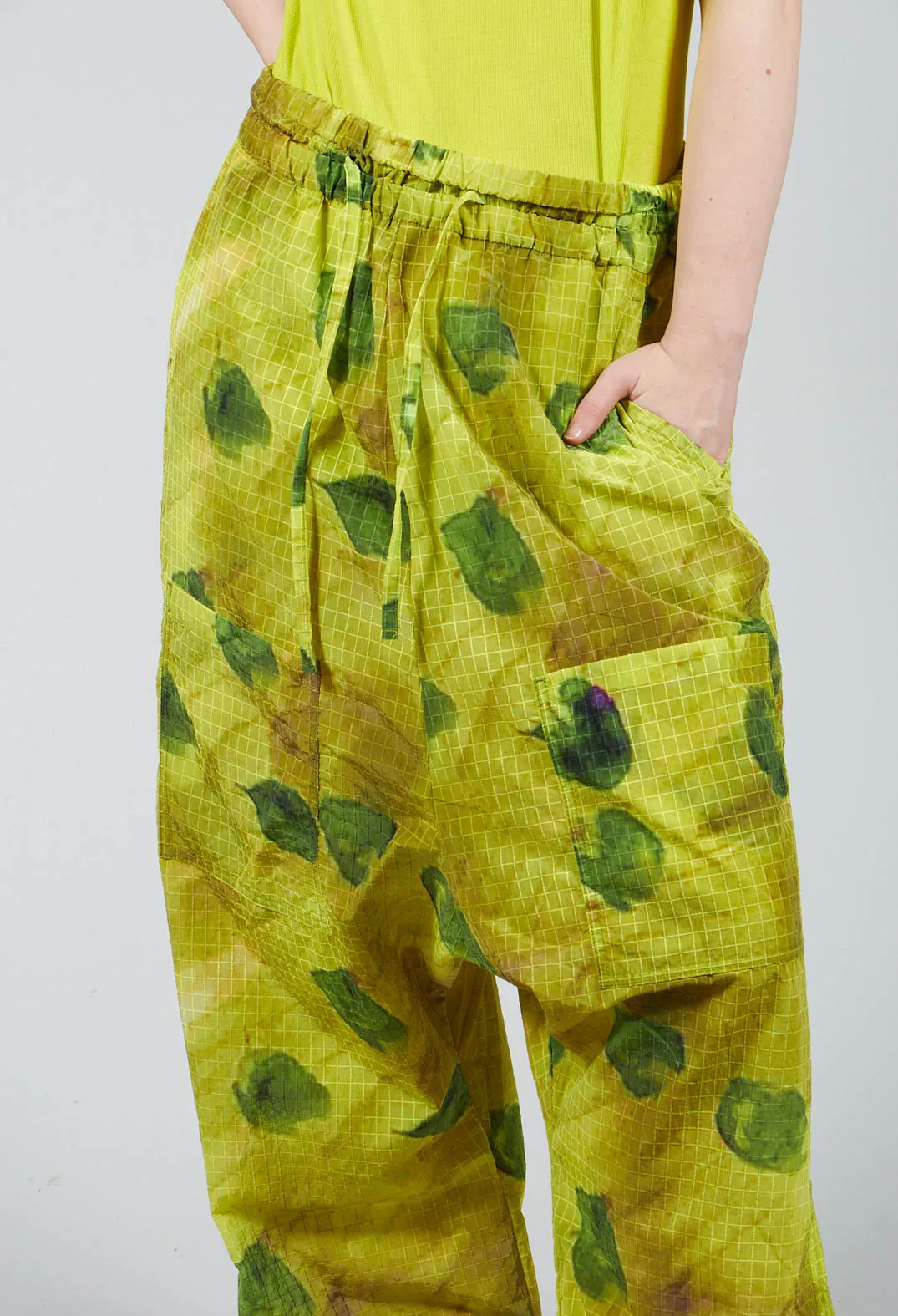 Drop Crotch Print Trousers with Drawstring Waist Spring