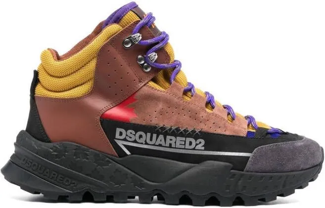 DSQUARED2 logo-print high-top sneakers Brown