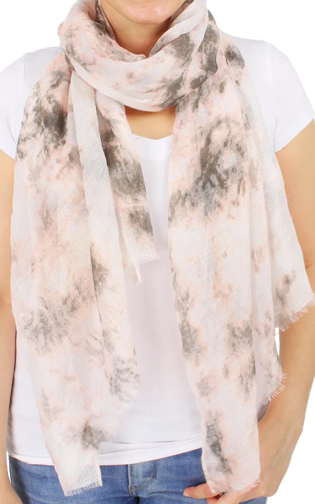 EAS9698 Lurex Abstract Print Scarf