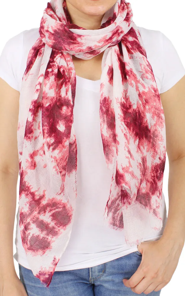 EAS9698 Lurex Abstract Print Scarf