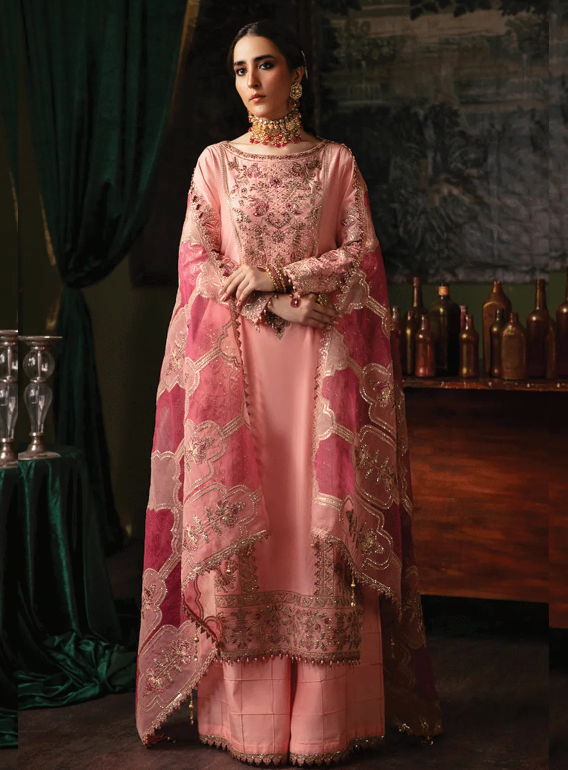 Emaan Adeel Embroidered Silk Unstitched 3 Piece Suit - EA23S NR-03 SHERBANO