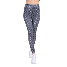 Fashion Women Leggings Cross Strap Printed With Bow High Waist Elastic Push Up Breathable Ankle Length Polyester Leggings