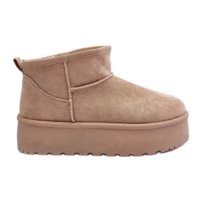 FD1 Suede Snow Boots On Corcoran Beige Platform