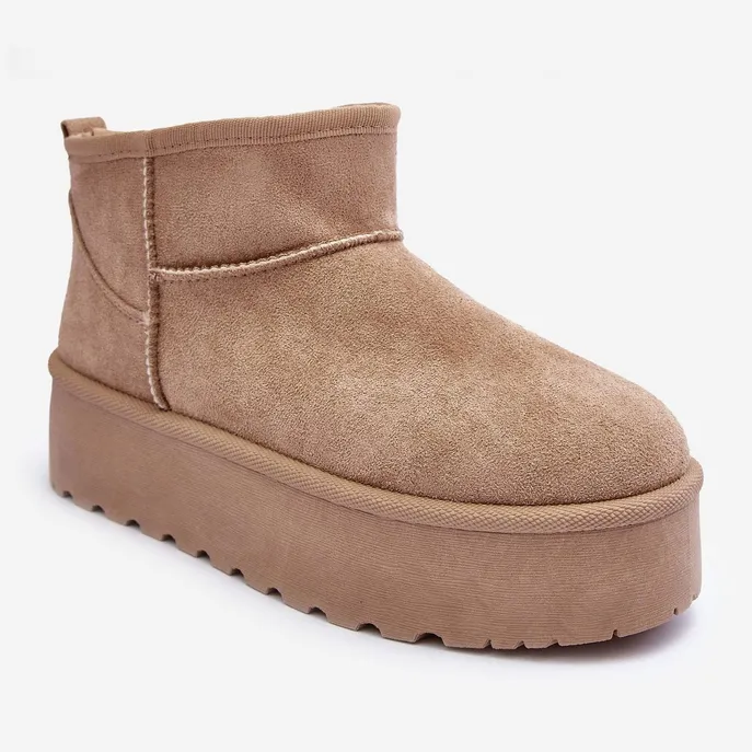 FD1 Suede Snow Boots On Corcoran Beige Platform