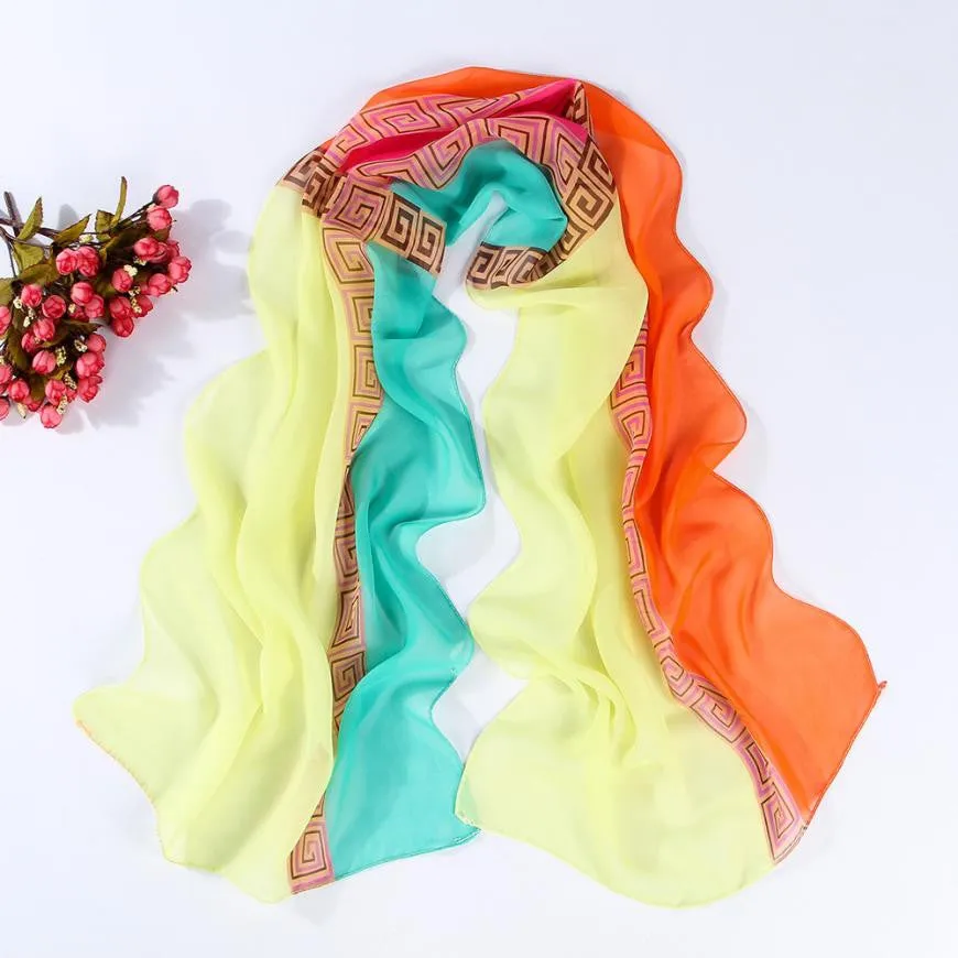 Feida Panuelos de mujer Women's scarves Soft Silk Chiffon Shawl Wrap Wraps Scarf Scarves