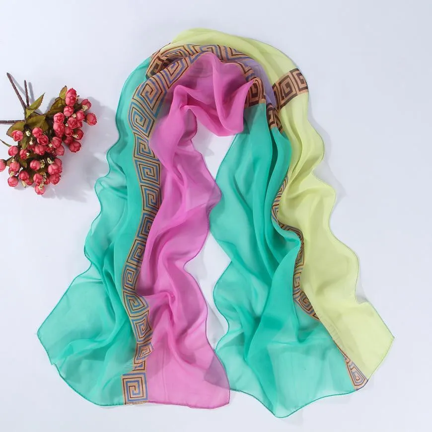 Feida Panuelos de mujer Women's scarves Soft Silk Chiffon Shawl Wrap Wraps Scarf Scarves