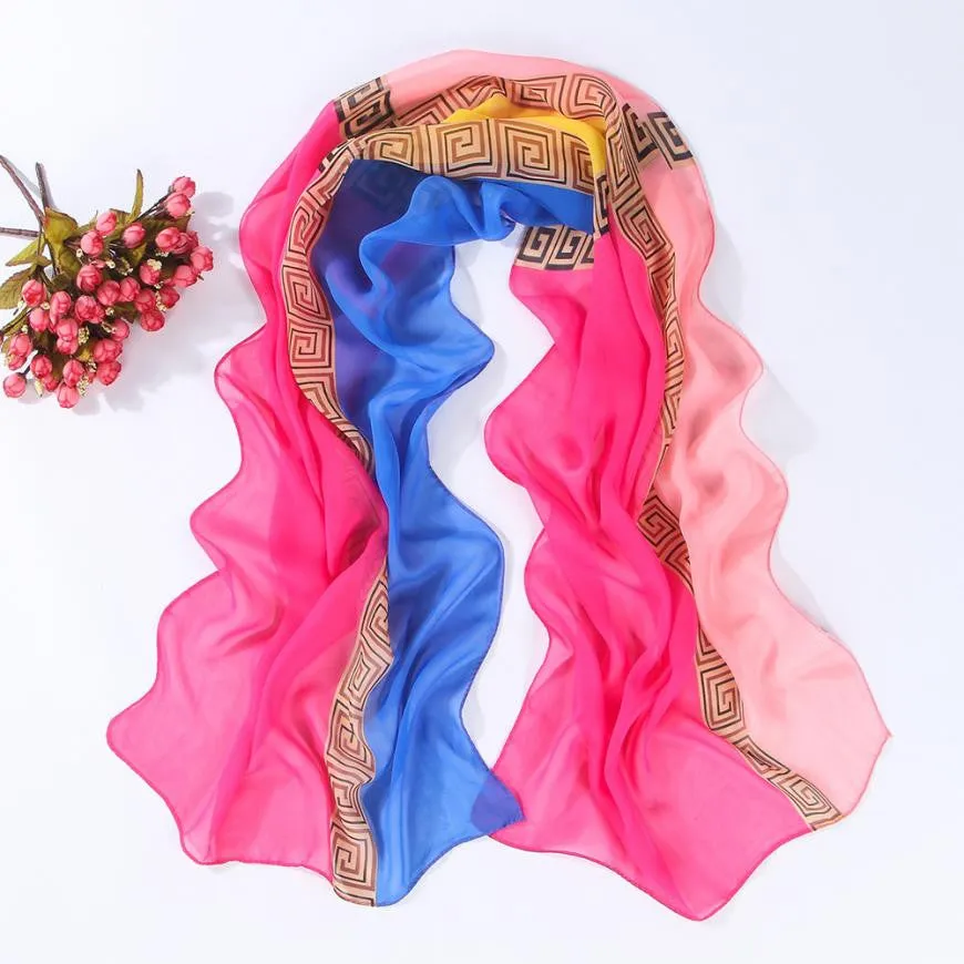 Feida Panuelos de mujer Women's scarves Soft Silk Chiffon Shawl Wrap Wraps Scarf Scarves