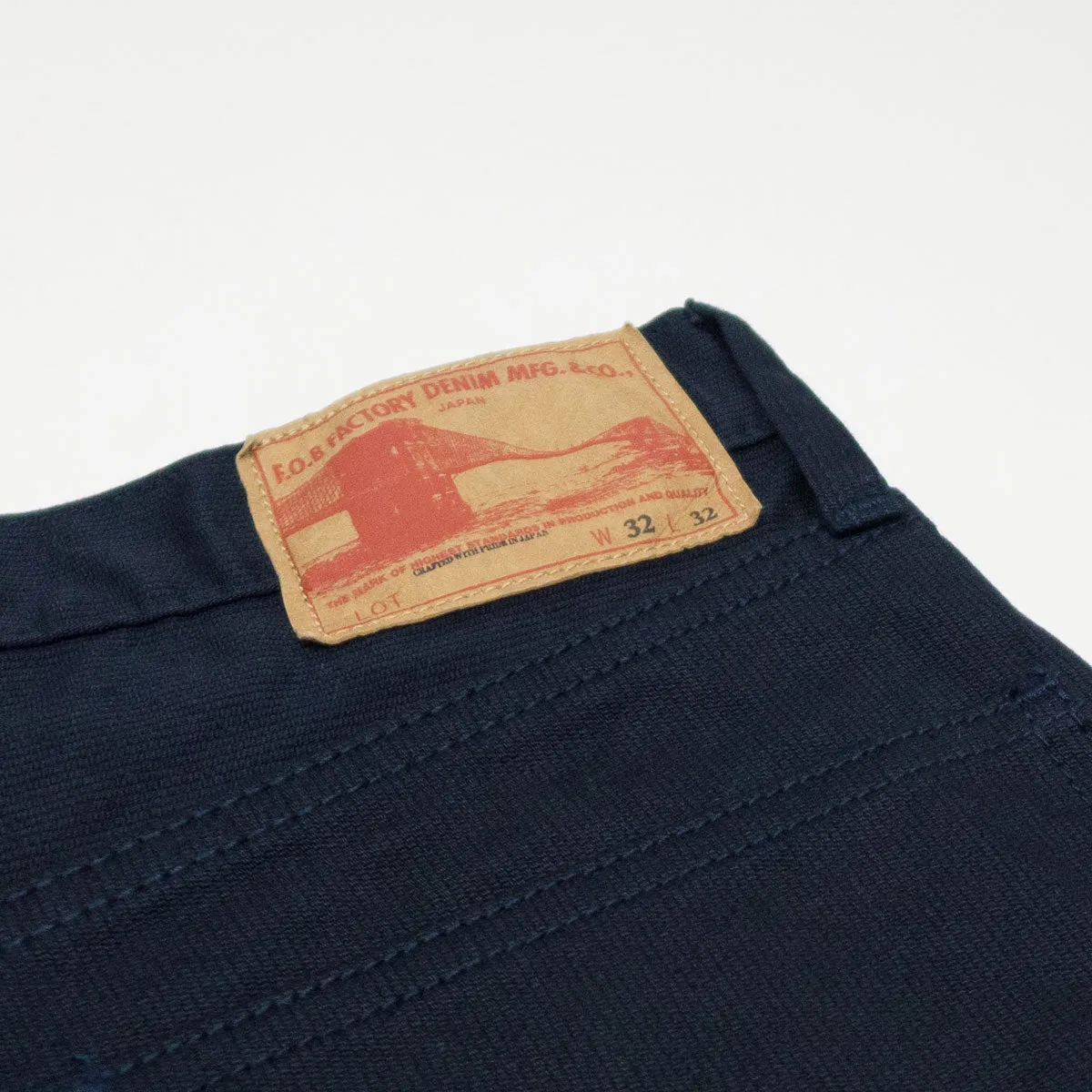 FOB Factory - Bedford Piqué 5 Pocket Trousers - Navy