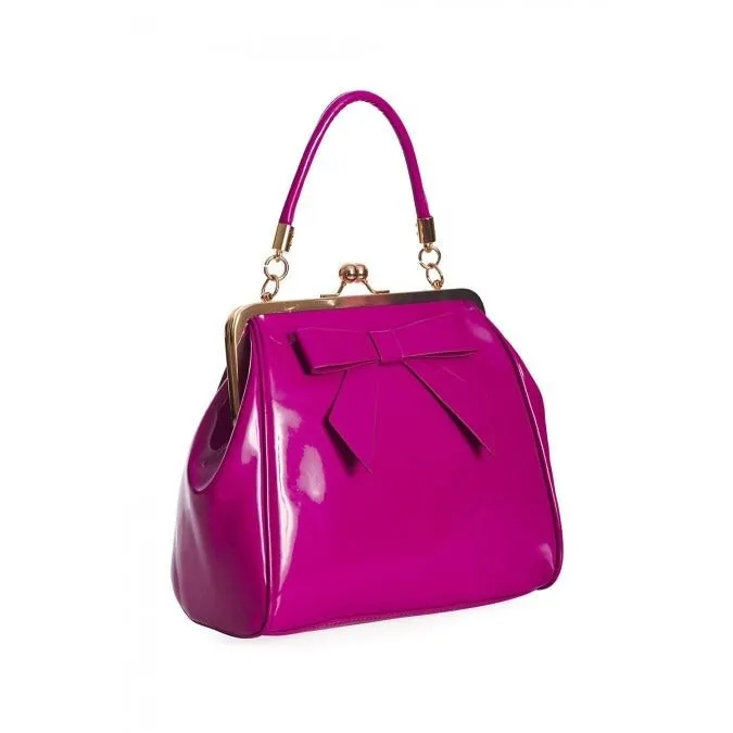 Fuchsia Retro Patent Handbag