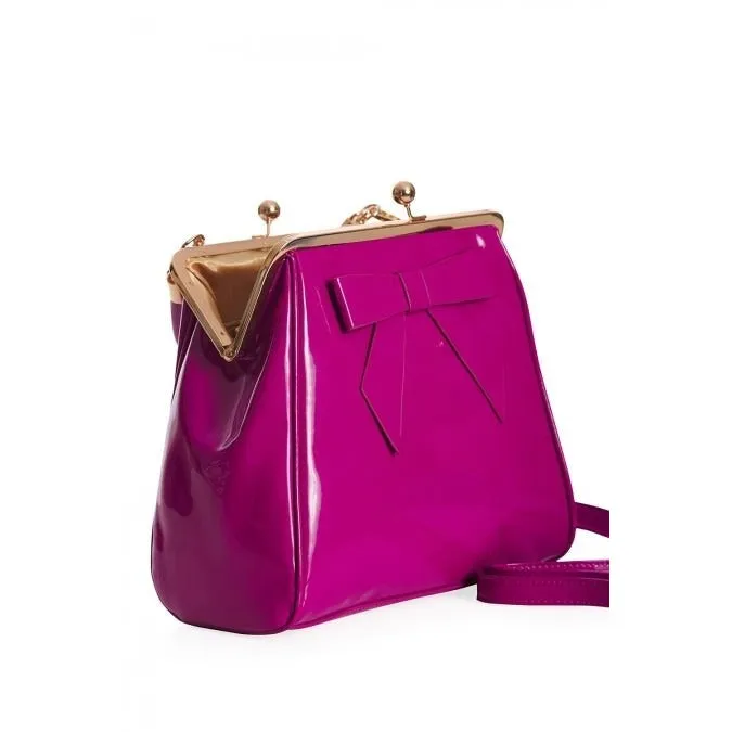 Fuchsia Retro Patent Handbag