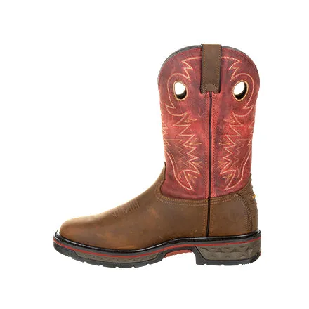 Georgia Men's 11 Carbo-Tec Waterproof Pull-On Boot - Brown/Red GB00221