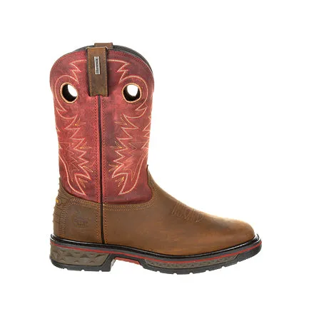 Georgia Men's 11 Carbo-Tec Waterproof Pull-On Boot - Brown/Red GB00221