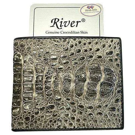 Gray Crocodile Hornback Wallet