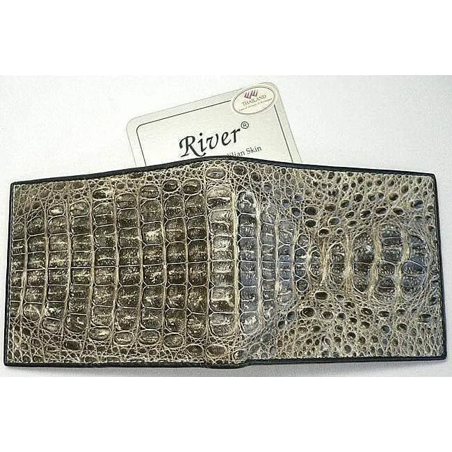 Gray Crocodile Hornback Wallet