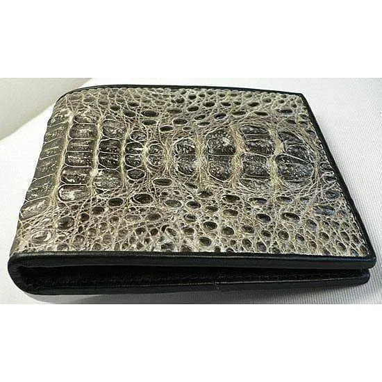 Gray Crocodile Hornback Wallet