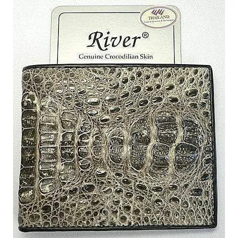 Gray Crocodile Hornback Wallet