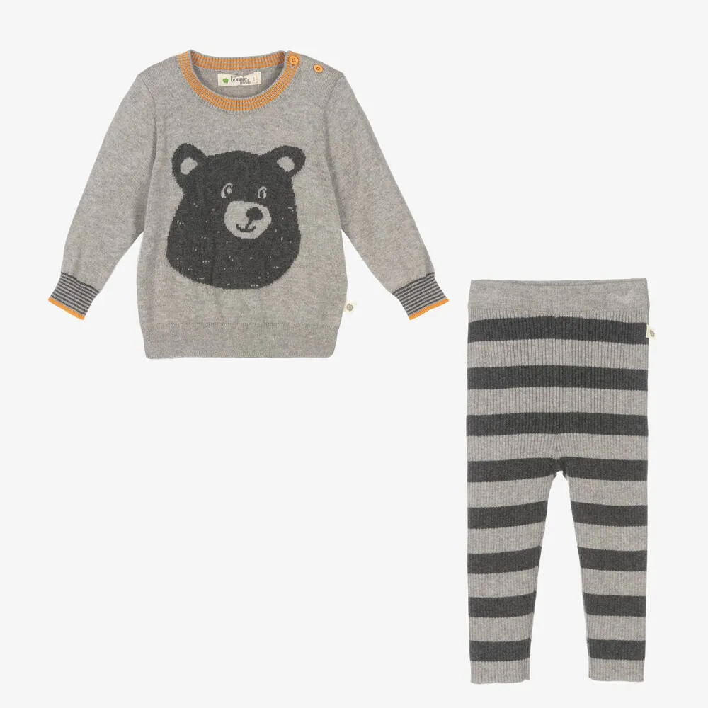 Grey Cotton & Cashmere Leggings Set