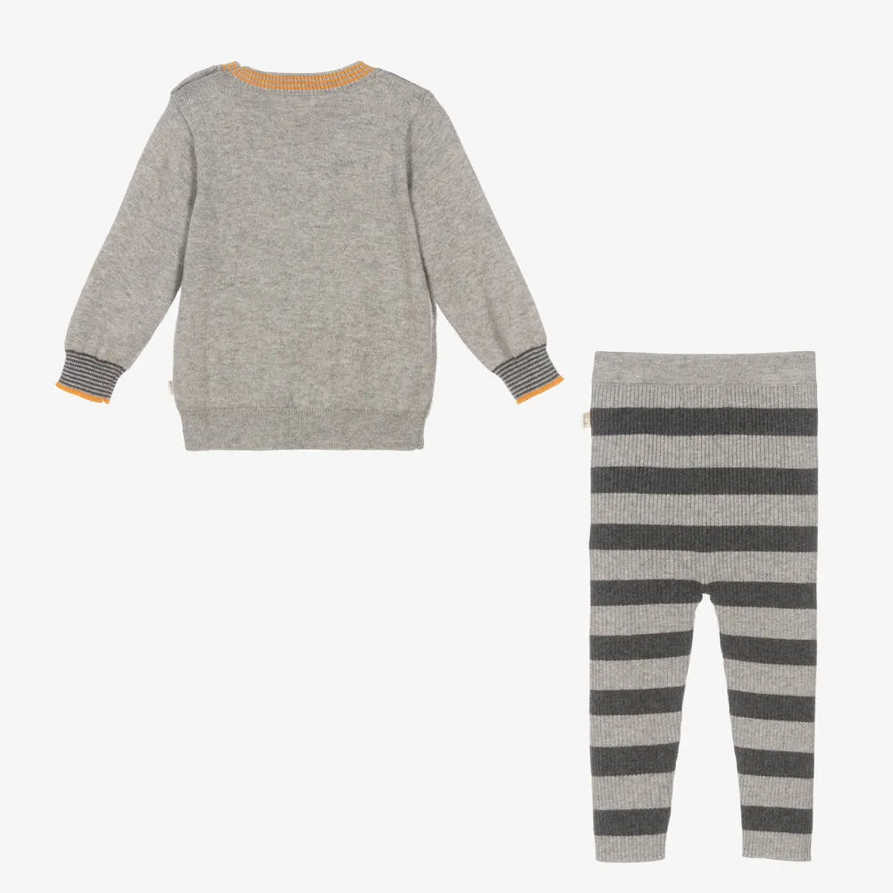 Grey Cotton & Cashmere Leggings Set