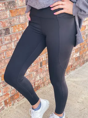 HIGH WAIST LEGGINGS WITH POCKETS-BLACK