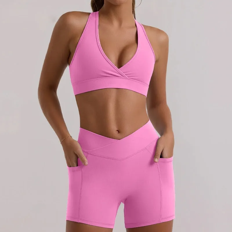 High-waisted hip lift fitness shorts yoga suit 5 colors