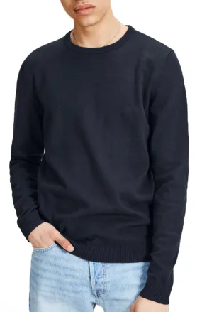 Jack & Jones Crew Neck Basic Knit Jumper Navy Blazer