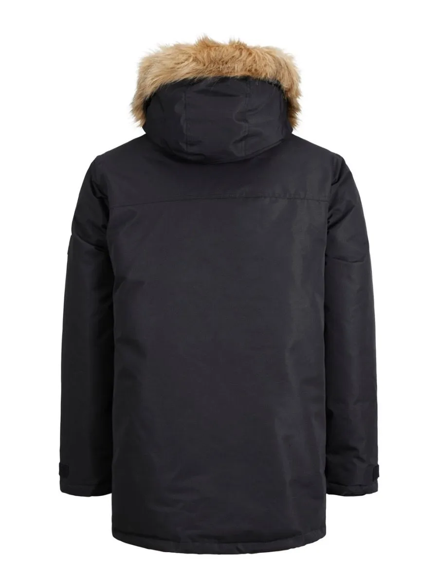 Jack & Jones Hooded Craft Parka Jacket Black