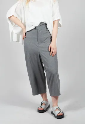 Jersey Stretch Drop Crotch Trousers In  Light Grey