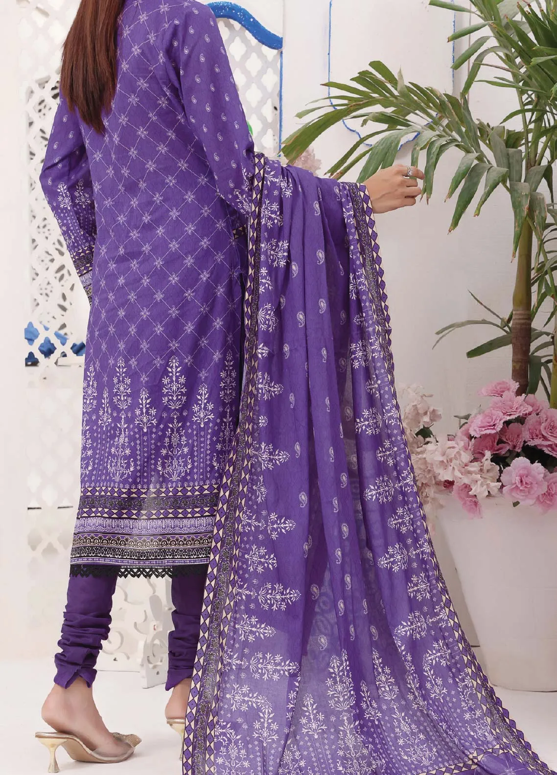 Jhalak By VS Textile Printed Lawn Unstitched 3 Piece Suit - 1940