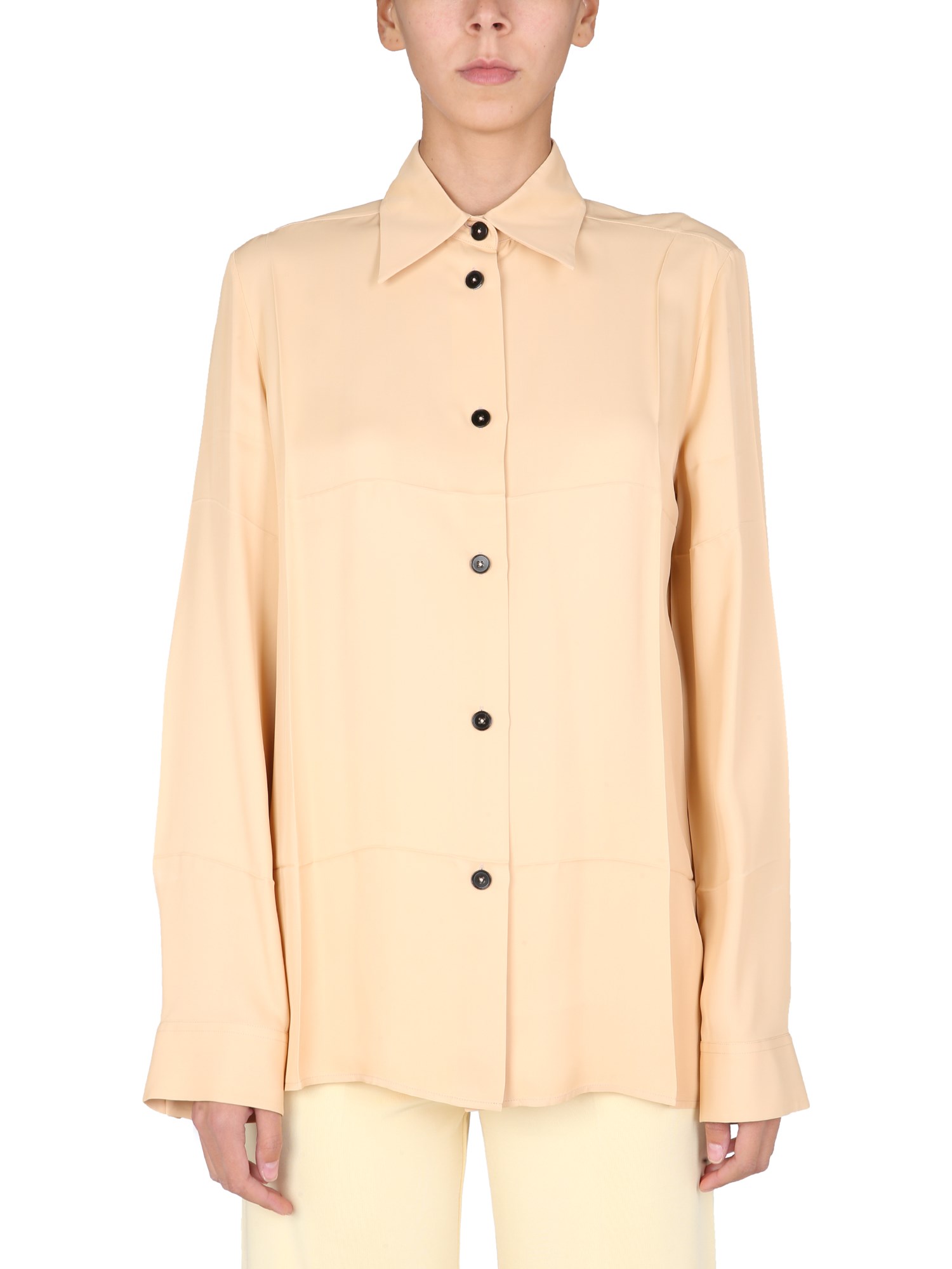 JIL SANDER    BOXY FIT CUPRO TWILL SHIRT