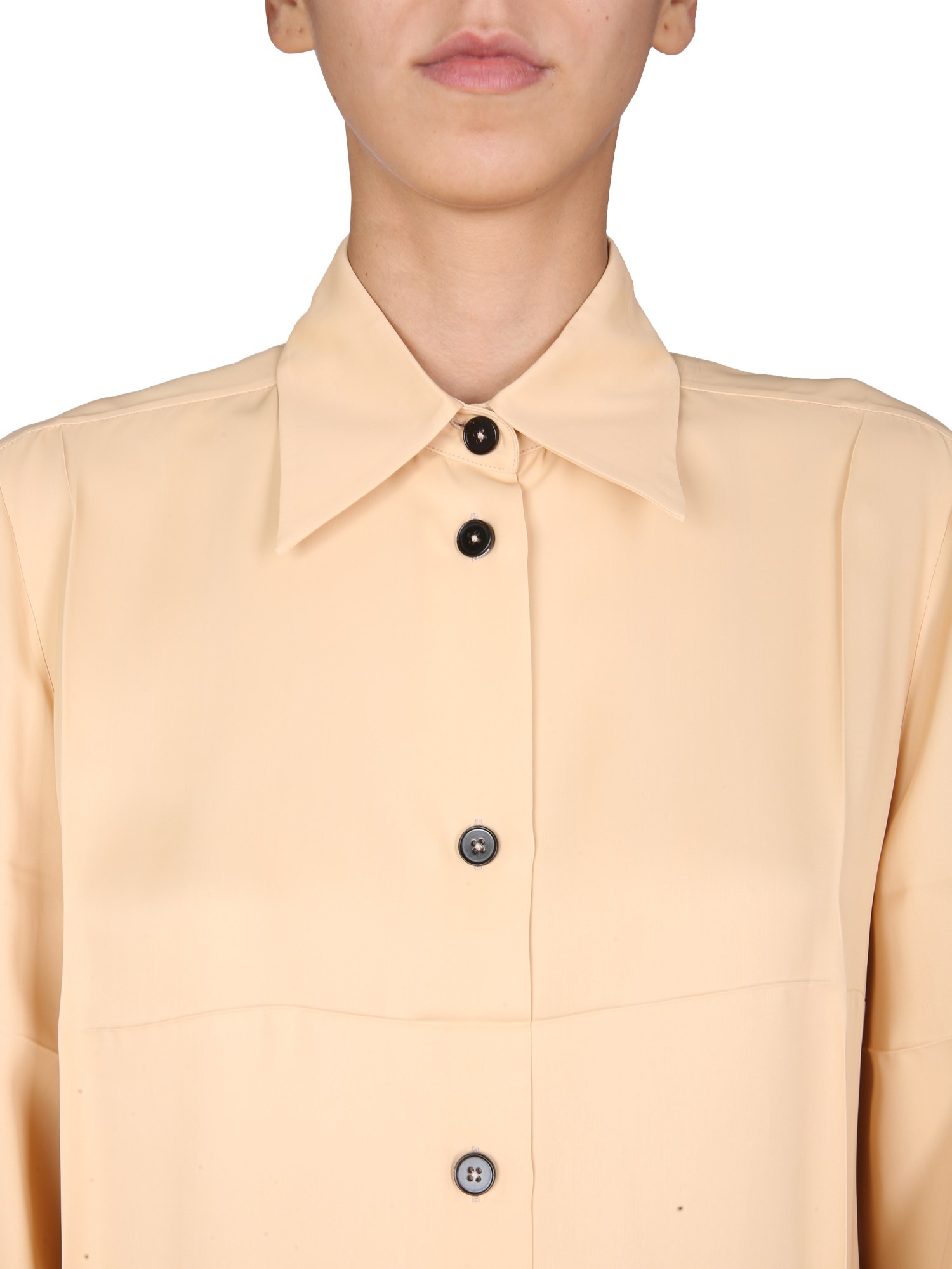 JIL SANDER    BOXY FIT CUPRO TWILL SHIRT