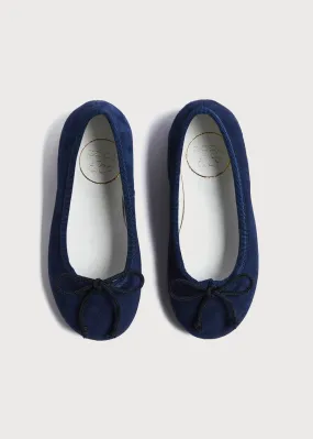 Lace Tie Ballerina Shoes in Navy (24-34EU)