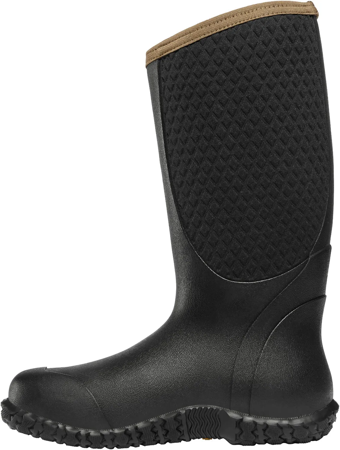 LaCrosse Womens Alpha Lite 14in 5.0MM Black/Tan Rubber Work Boots