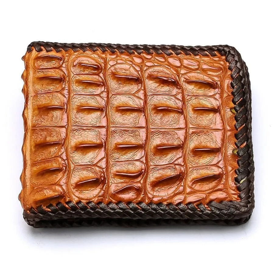 Light Brown Crocodile Backbone Wallet