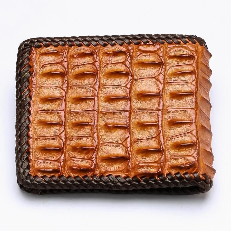 Light Brown Crocodile Backbone Wallet