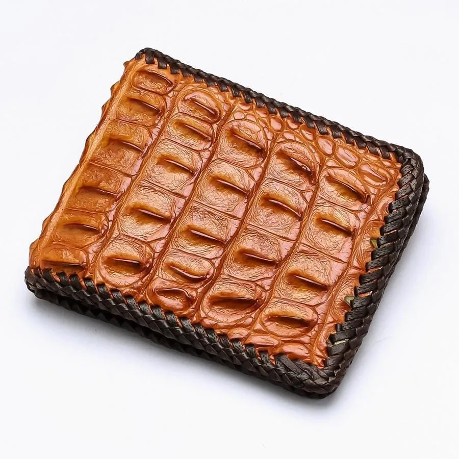 Light Brown Crocodile Backbone Wallet