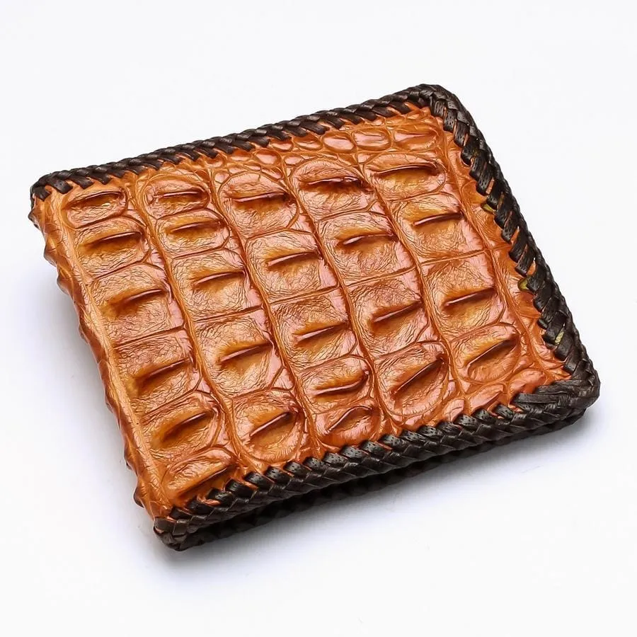 Light Brown Crocodile Backbone Wallet