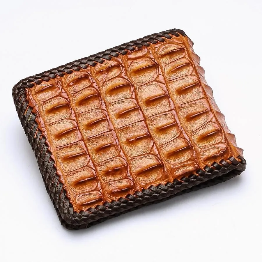 Light Brown Crocodile Backbone Wallet