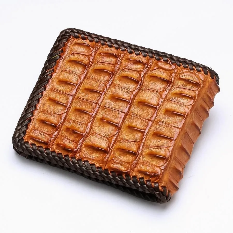 Light Brown Crocodile Backbone Wallet